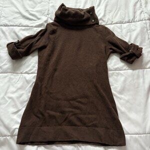 Vintage 80s 90s Womens Size Medium Brown Wool Knit Sweater Holiday Fall Autumn